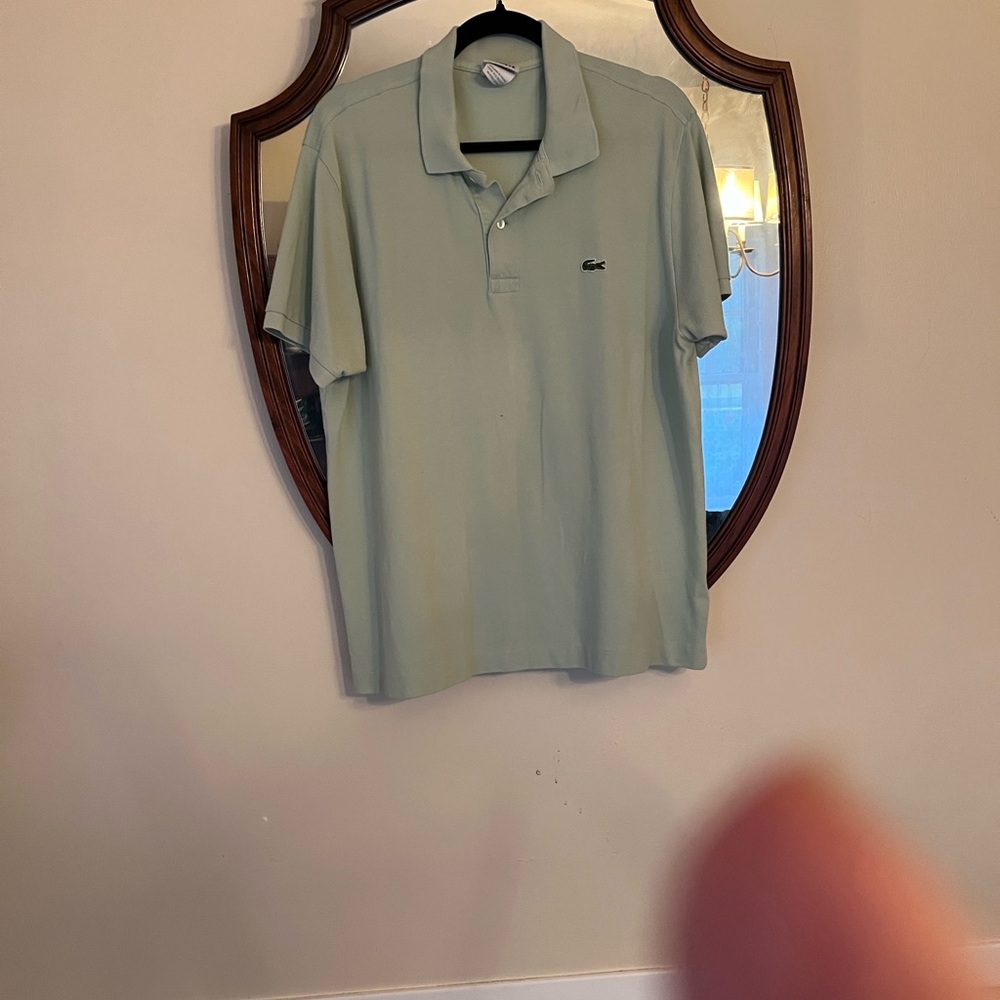 Lacoste Men's Light Green Polo Shirt Size Large 6 in EUC